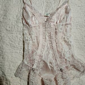 American Vintage Soft Pink Lace Chemise